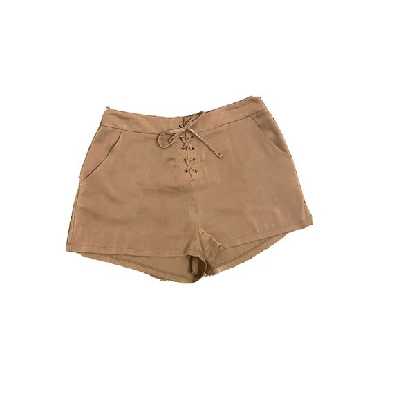 Forever 21 M Pink Blush Creme Tie Up Lace Preppy Dainty Shorts With Pockets - Picture 4 of 9